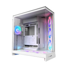 NZXT H9 Flow RGB+ (2025) Dual-Chamber MidTower Case w/ RGB Fans & Control Hub - All White CM-H92FW-P1.ME